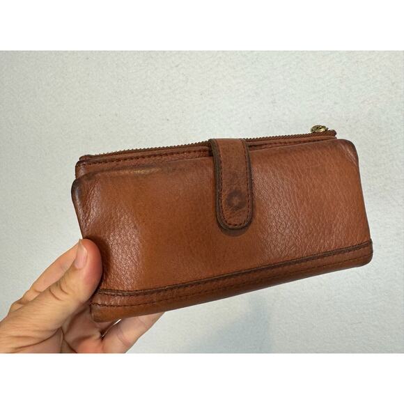 Fossil Derrick Executive Wallet Brown Cow Hide Leather Bifold - Picture 2 of 12